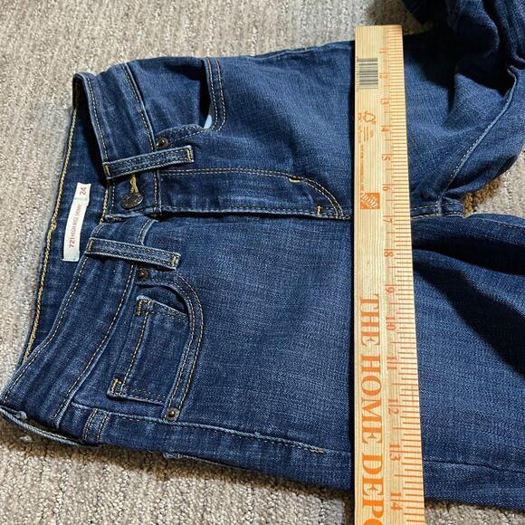 streetwear Levis 721 high rise skinny jeans sz 24x30 dark wash stretch denim - Picture 7 of 11
